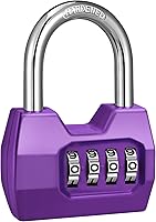 Vista 27 de 1 Pack disecu Candado de Combinación de 4 Dígitos, Candado Impermeable para Exteriores para Casillero de Gimnasio Escolar, Cerca, Portón, Cobertizo