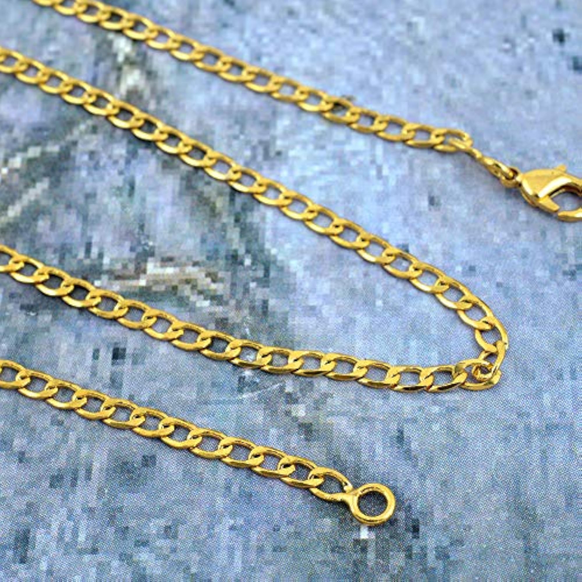 Women's Gold Plated Thin Interlink Stylish Fashion Chain
