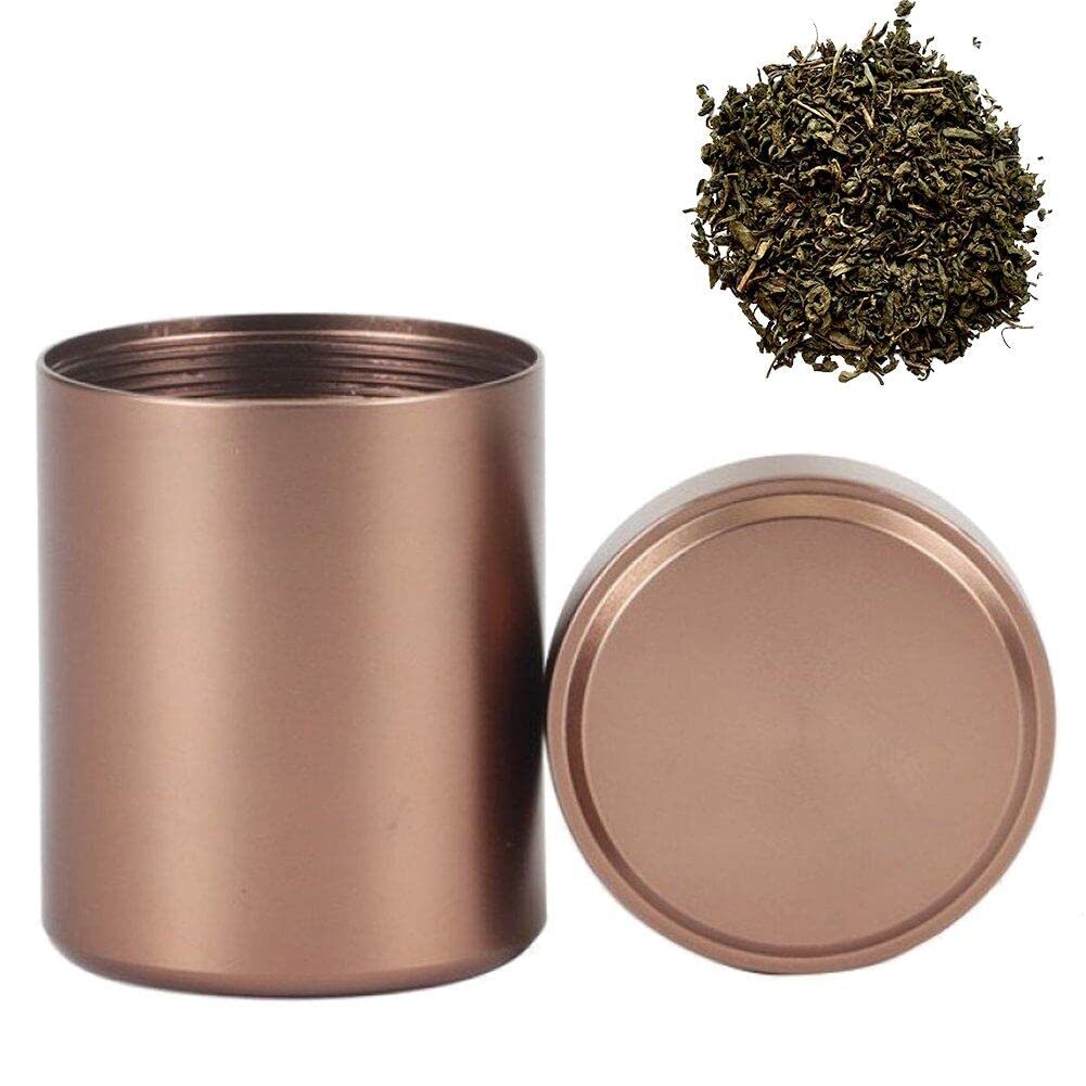 Wudaizhi Coffee Compact Aluminum Storage Jar - Airtight & Smell Proof Container For Herbs, Spices, & Tea On-The-Go
