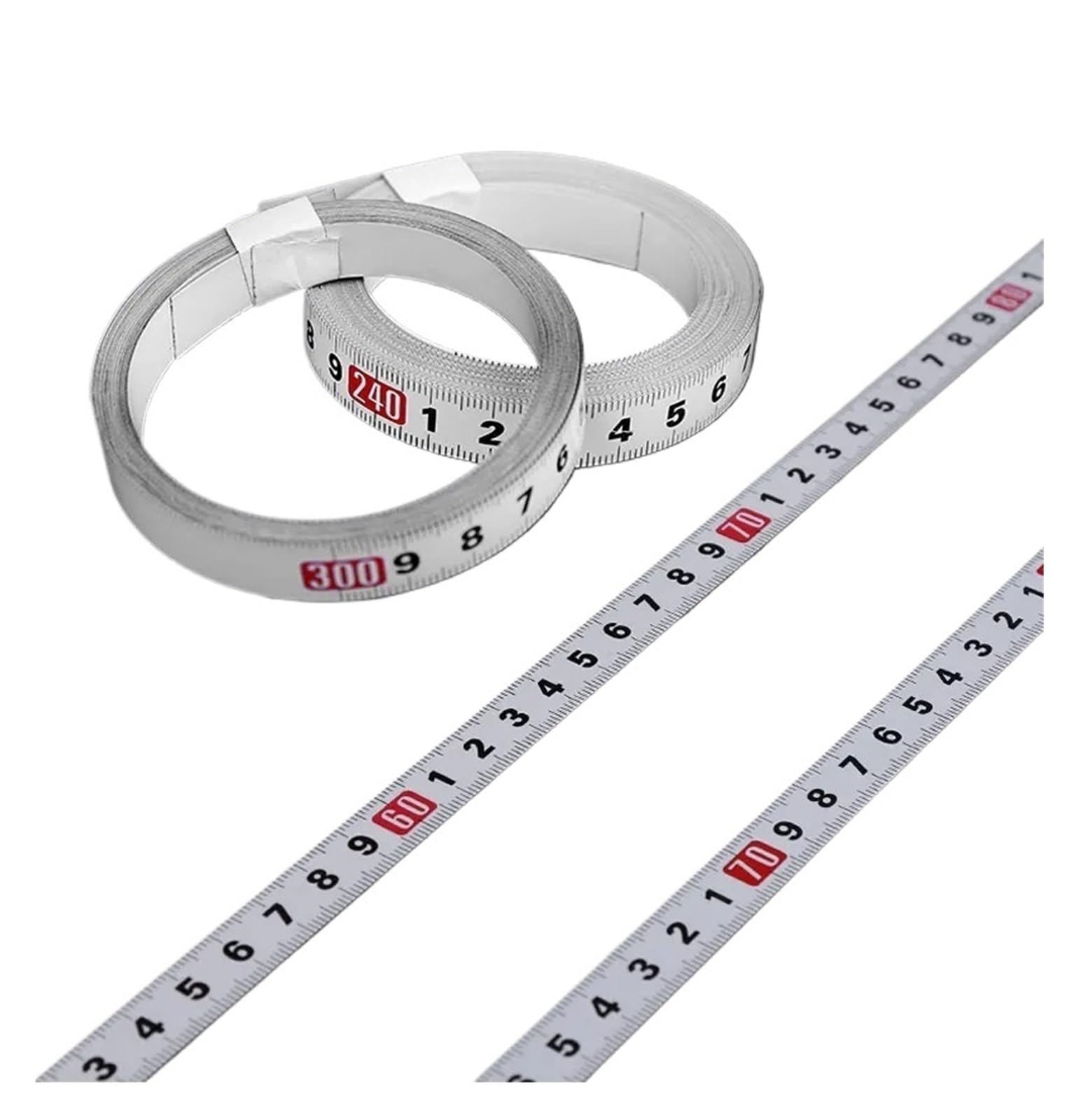 Cinta Métrica Regla de inglete acero inoxidable 10 m, 13 mm ancho, autoadhesiva, escala métrica, resistente al óxido y desgaste