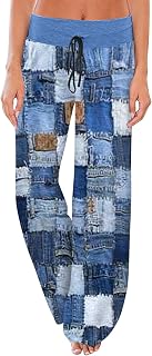 High Waisted Leggings With Pockets, Fall Flowy Pant Woamns Classy Airoft Going Out Oversized Printin Trouser Loose Fit Drawstring Pocketless Thin Slacks Woamns Purple,Dark Purple,Blue,Black,Green