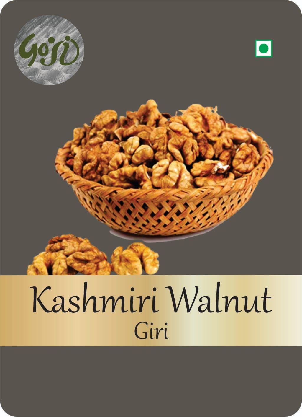 GOJI Kashmiri Full Walnut 1Kg Rich in Protein, Magnesium, & Dietary