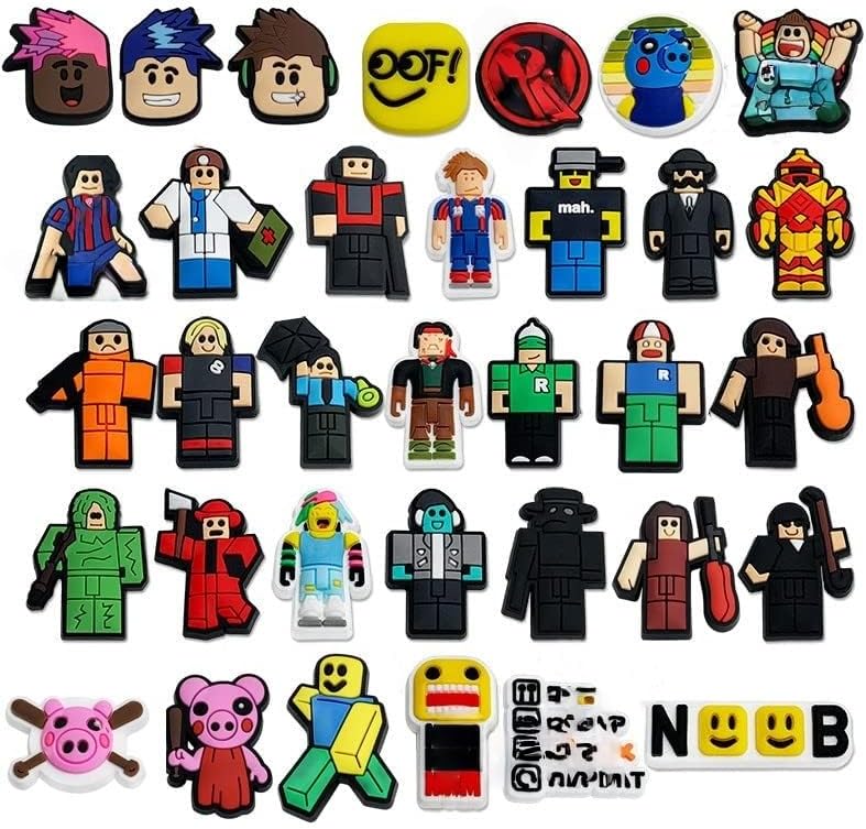 34pcs Video Game Shoe Charms for Men, Women, Boys, Girls