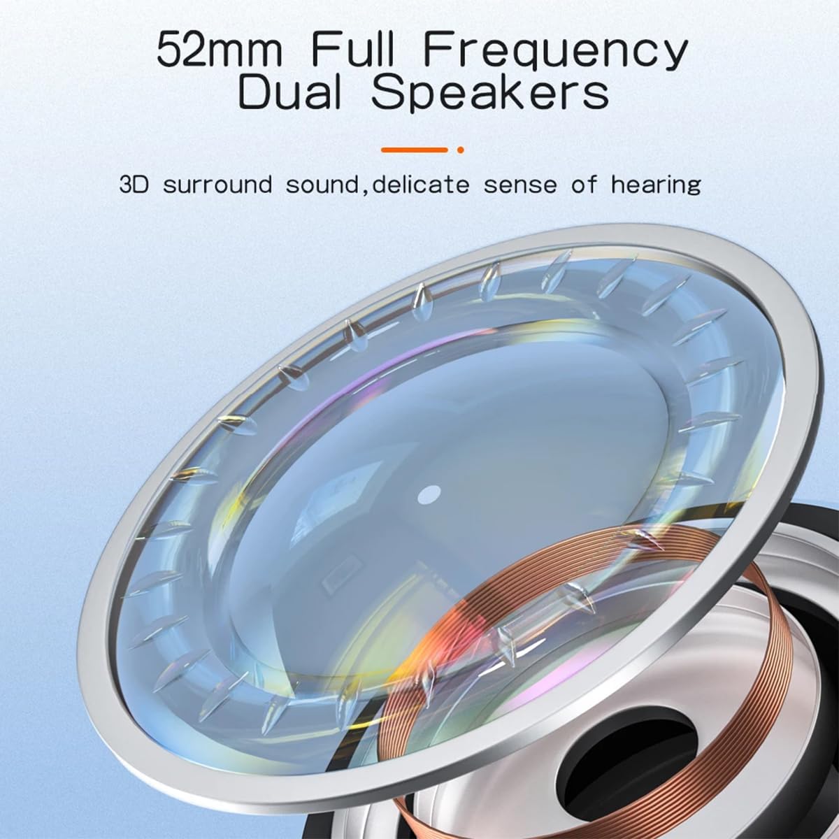 Diagram showing the internal 52mm full frequency dual speakers of the Heatz Sound Light Pro ZS24