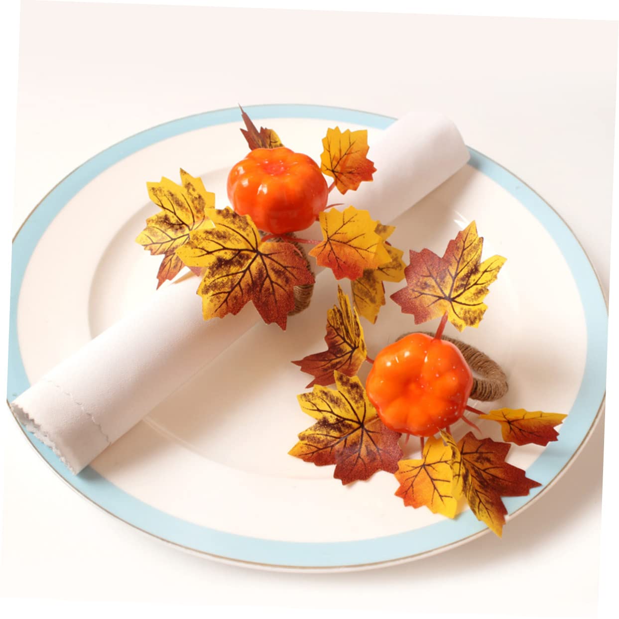 Cabilock 3 Set Bottoni Di Tovagliolo Di Zucca Decorazioni Thanksgiving Portatovagliolo Bling Portatovaglioli in Rattan Adornare Portatovaglioli Affidabili Arredamento Per Feste 6 Pezzi * 3