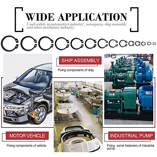 Hilitchi 150-Pcs Alloy Steel External Circlip Snap Retaining Clip Ring Assortment Kit - Size: 4Mm To 28Mm #TOP6