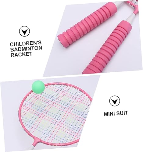 Miniatura 6 de STOBOK 1 Set Children's Badminton Racket Widgets for Kids Toys Kids Tools Badminton Racket with Balls Kids Supplies Whistle Necklaces Badminton Toys