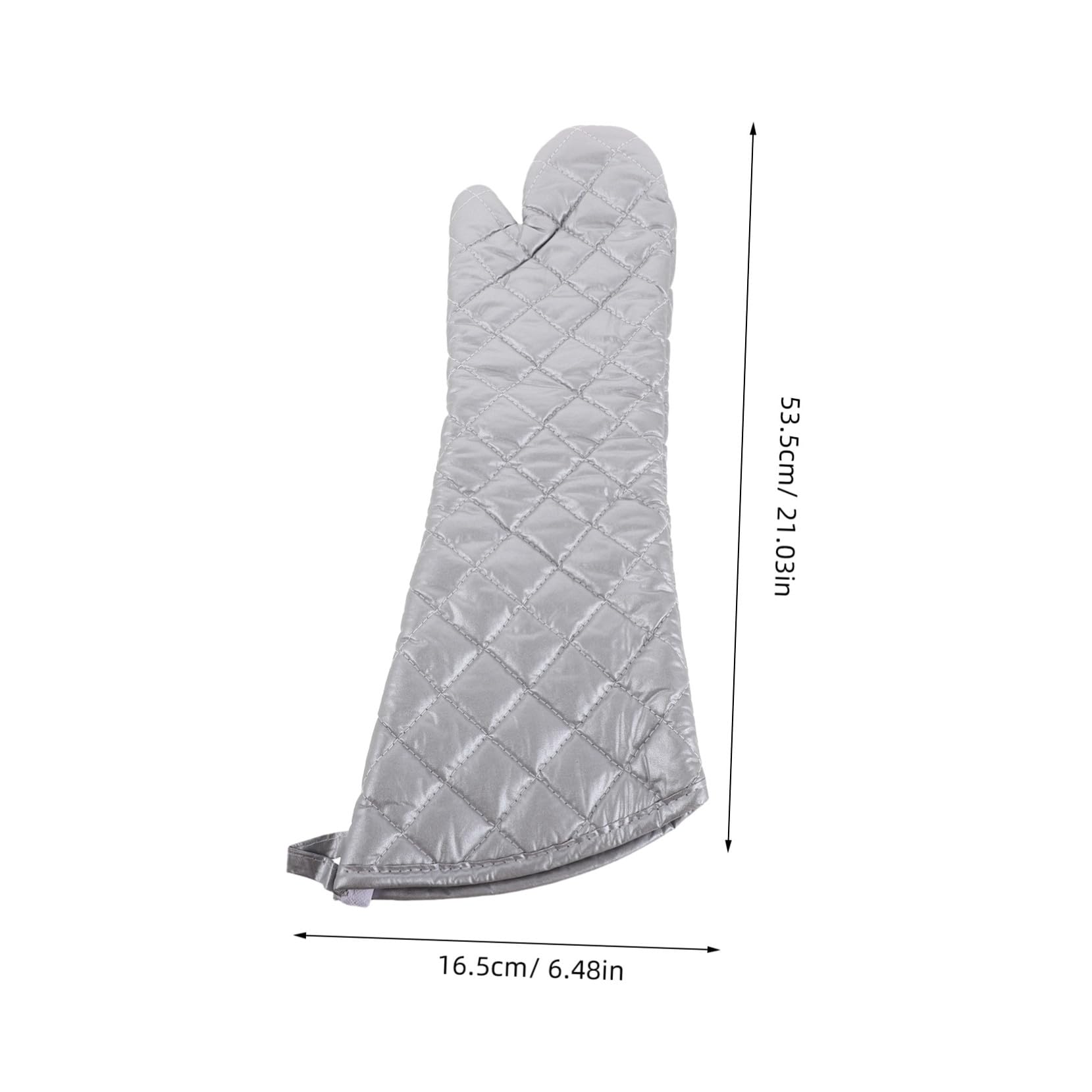 1 Paar Ofenhandschuhe aus Polyester Baumwolle Hitzebeständig für Küche | Ergonomisches Design, Multifunktionale Nutzung, Silberfarben, für Air Fryer und Backen