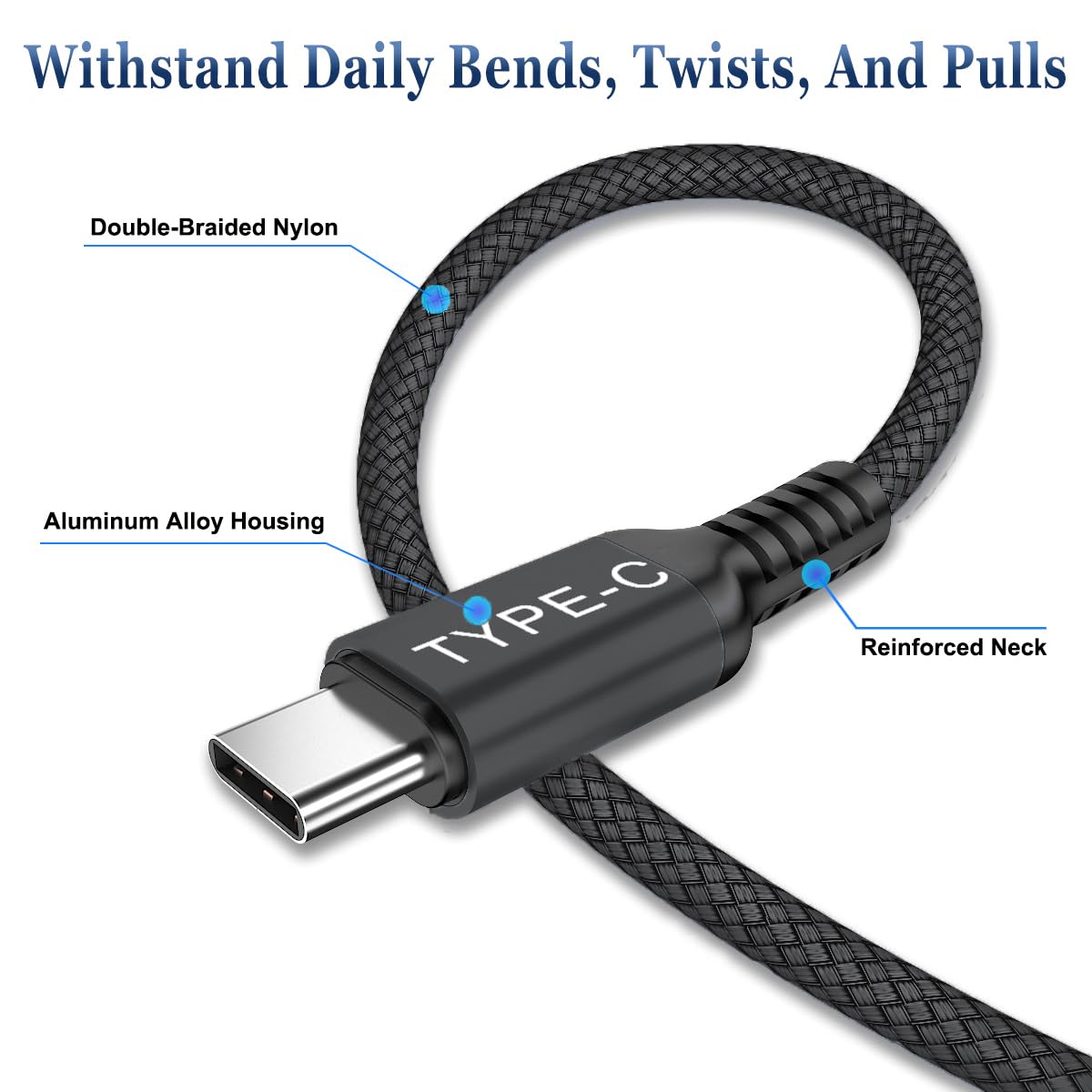 BASESAILOR Cavo USB-C a C 100W 2M con Adattatore USB,Caricatore Rapido 20V/5A PD per MacBook,iPad Pro 2022 Generazione,iPhone 15 16 Pro Max,Samsung Galaxy Note 10 A32 A33 A41 A42 A51 A52 A53 A54