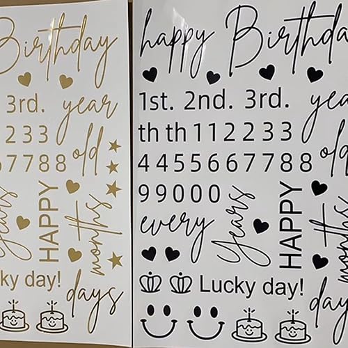 Miniatura 7 de Calcomanía de globo de feliz cumpleaños, decoración de fiesta Bobo, 5 piezas de letras y números, calcomanías de globos de cumpleaños DIY para