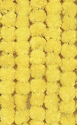 Miniatura 2 de Pretty Charming Flores artificiales de caléndula para decoración guirnaldas largas de caléndula para Toran Indian genda phool para bodas y