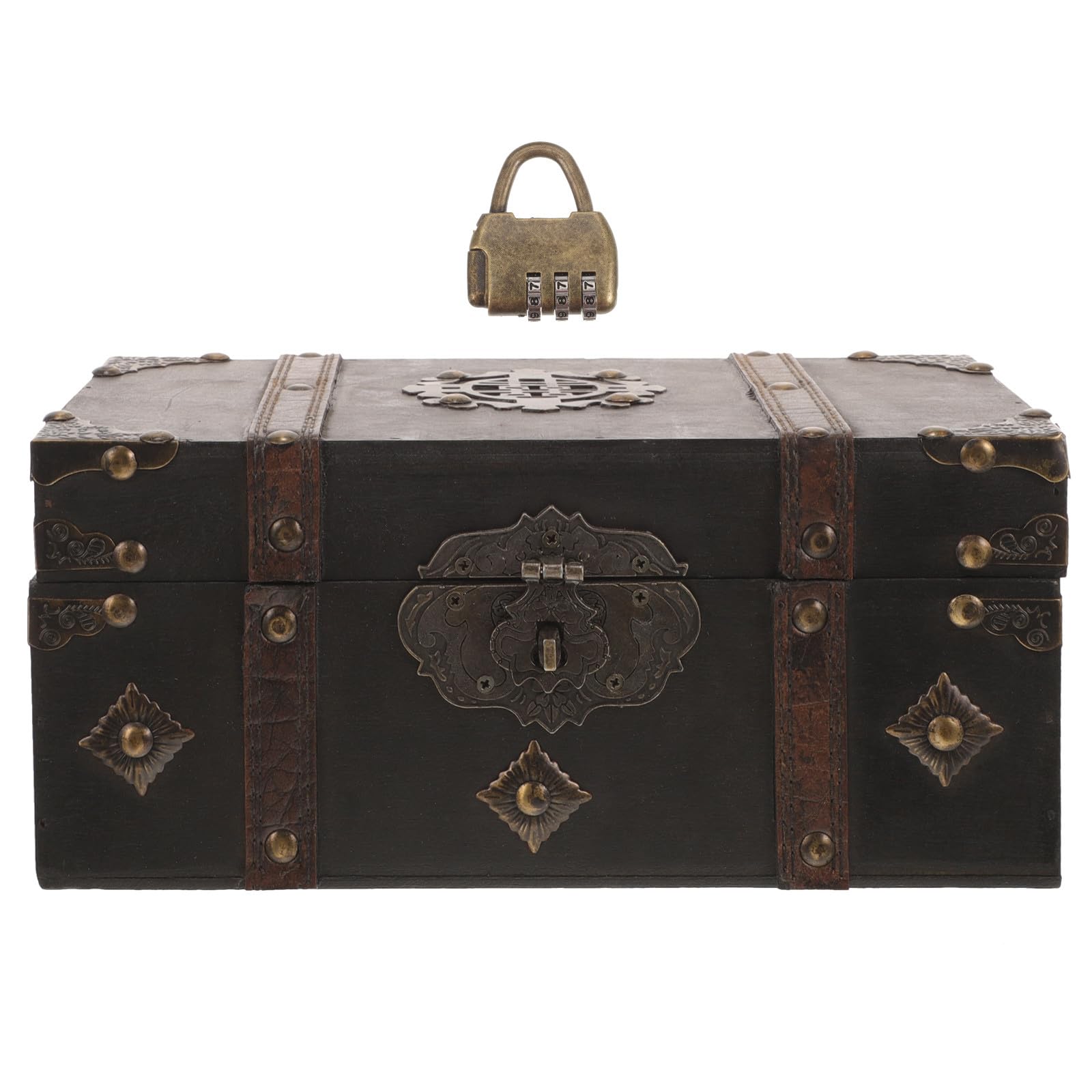 ABOOFAN Vintage Holzkiste mit Deckel und Zahlenschloss Multifunktionale Aufbewahrungsbox und Metall Schützt vor Staub und Feuchtigkeit für Geburtstag und Jubiläum