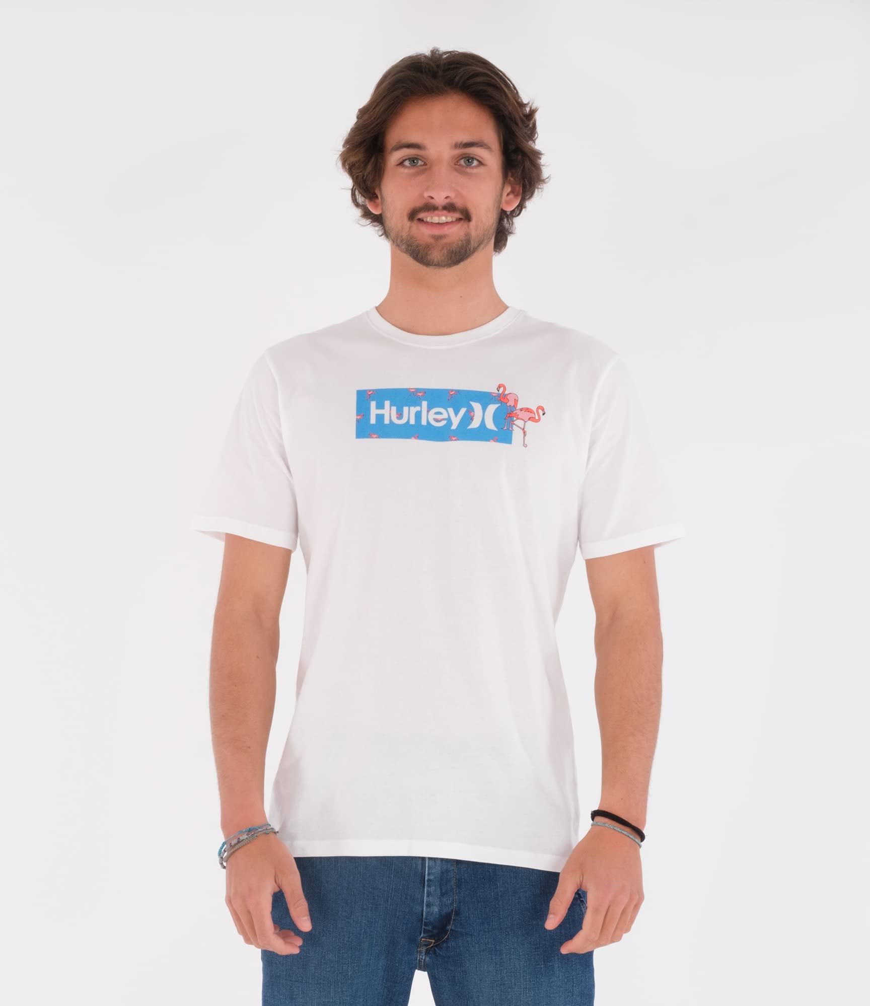 Hurley Evd Wsh Ditsy Box Tee SS - Maglietta Uomo In Cotone, Jersey Medio, Stampa Serigrafica