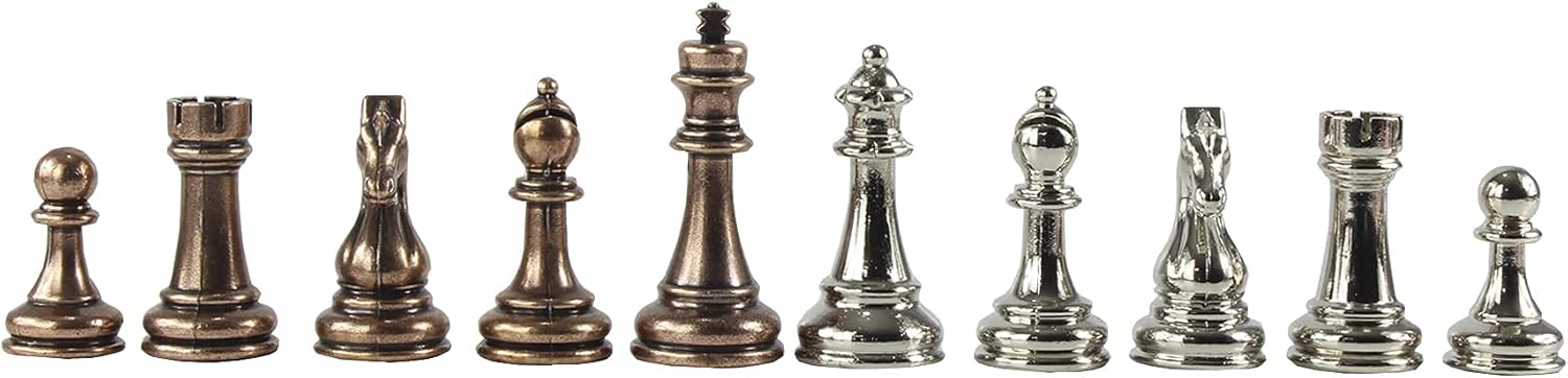 Antochia Crafts 14 Inches Personalized Chess Set - Boxed Custom Chess Board and Metal Chess Figures Set - Gift Idea