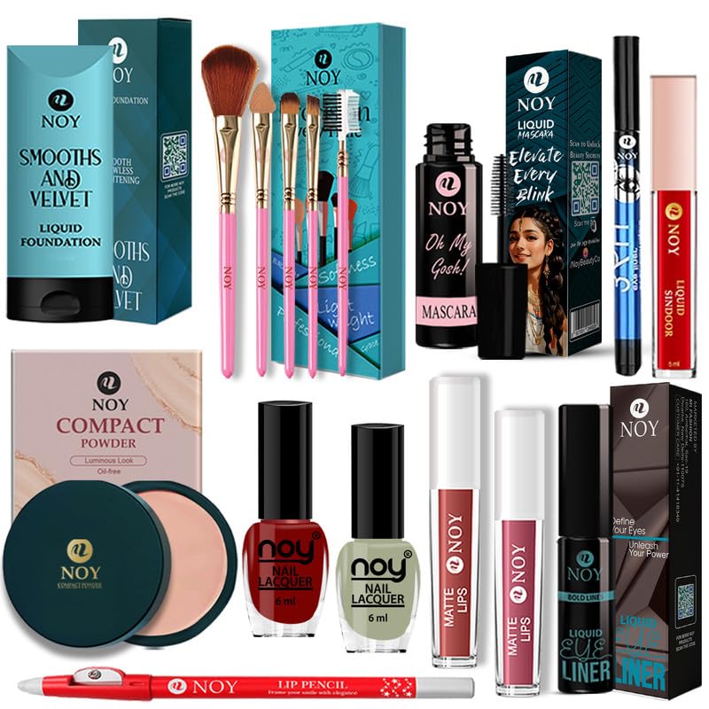 NOY Makeup Kit Combo Smudge Proof Makeup Set for Women and Girls Pack of 16