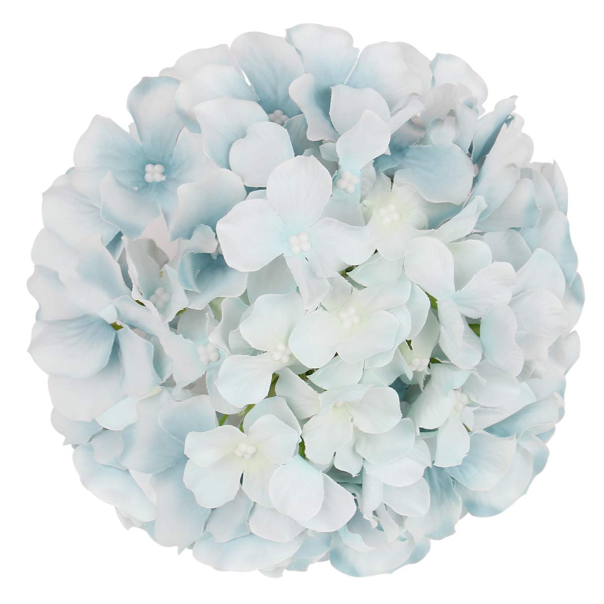 Flojery Testa di ortensie artificiali in seta con steli, per decorazione domestica e matrimonio, confezione da 10 (blu reale