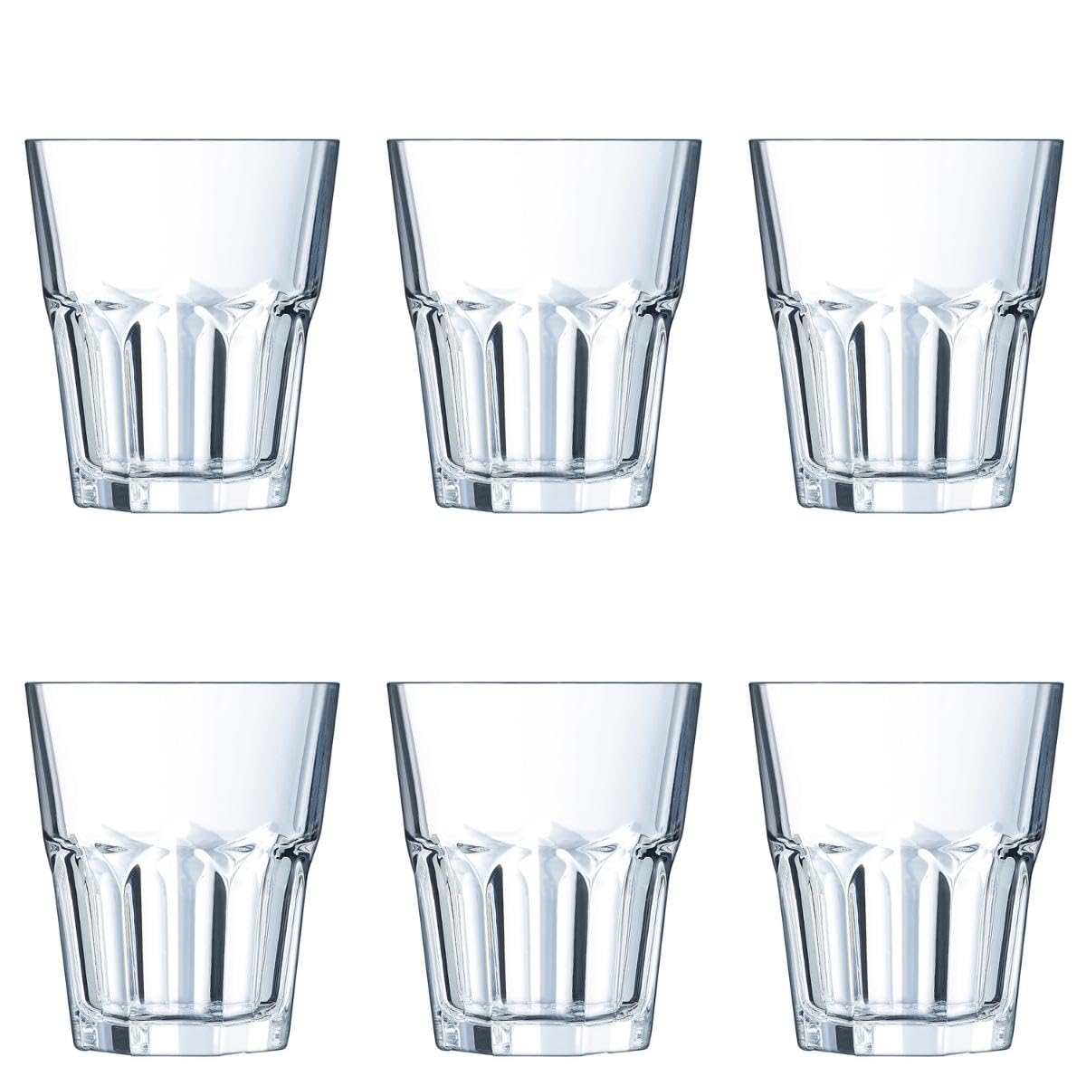 Arcoroc ARC L7844 Granity Whisky Glass, 350 ml, Glass, Transparent, Pack of 6