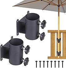 Umbrella Holder, 2PCS Umbrella Clamp Bracket Adjustable Metal Umbrella Clamp Patio Umbrella Holder Accessory for Outdoor Balcony Patio Garden