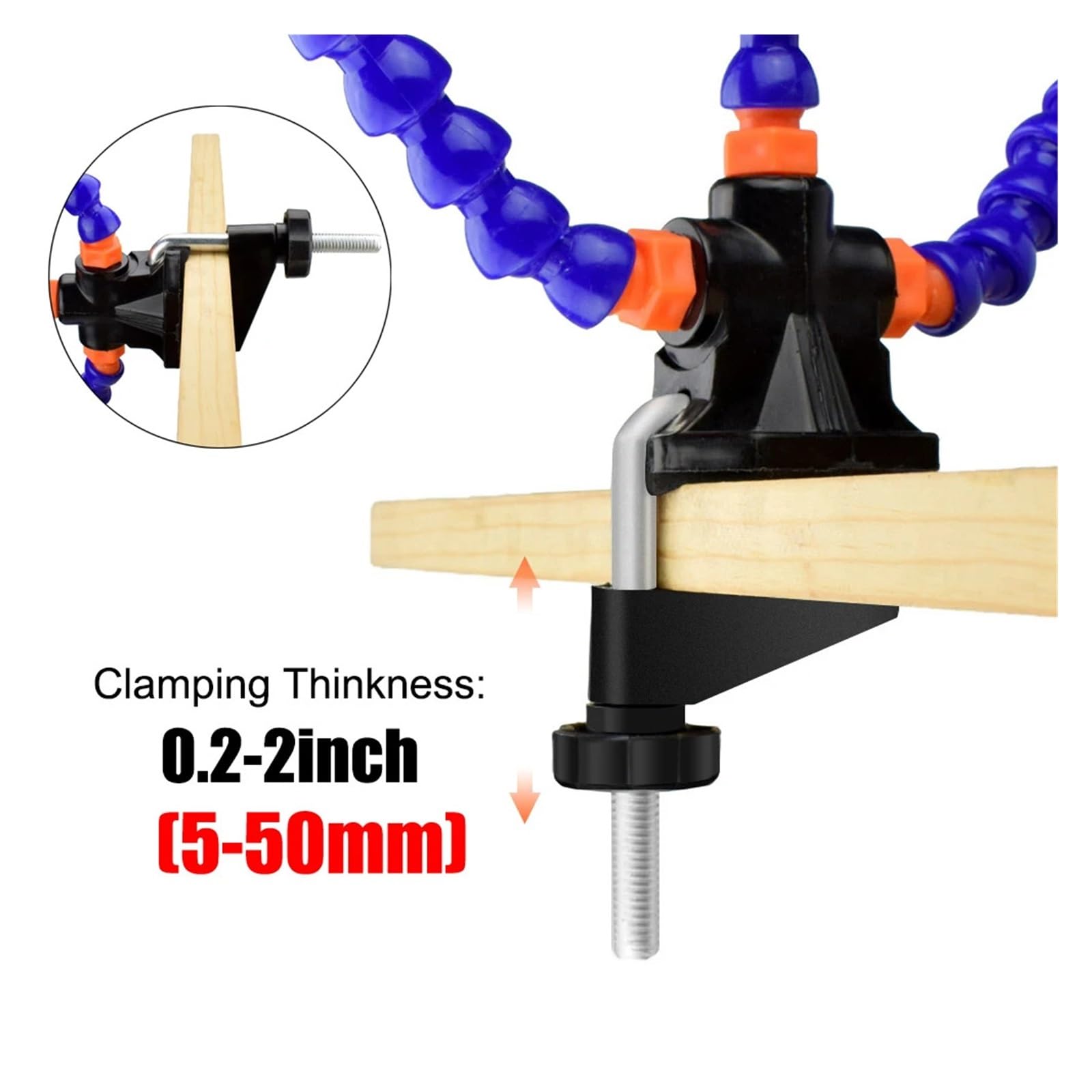Stazione di saldatura per utensili terza mano mano 3 braccio flessibile con morsa regolabile scrivania morsetto base saldatore (lente d'ingrandimento 3X in alck)