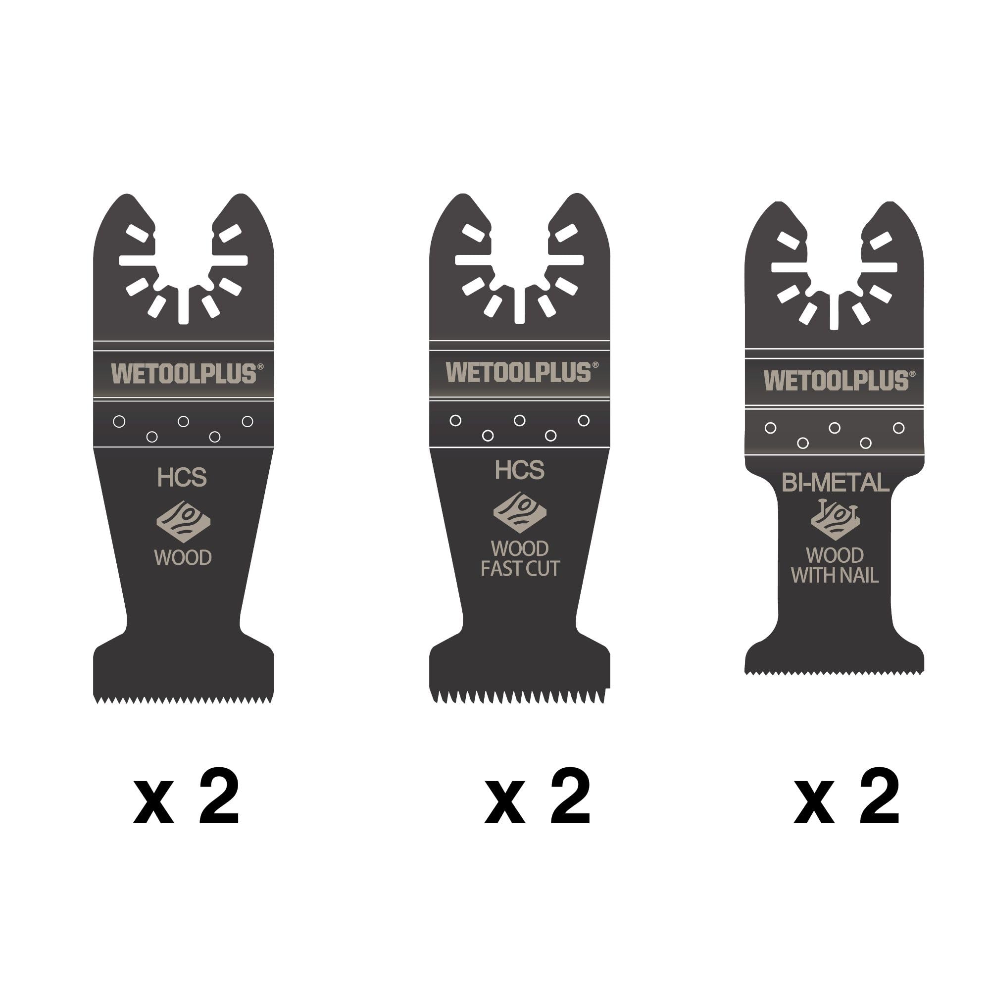 Kit de cuchillas oscilantes multiherramienta con funda, 10 piezas, compatible con Dewalt DWA4216 (kit de cuchillas, DWA4216)
