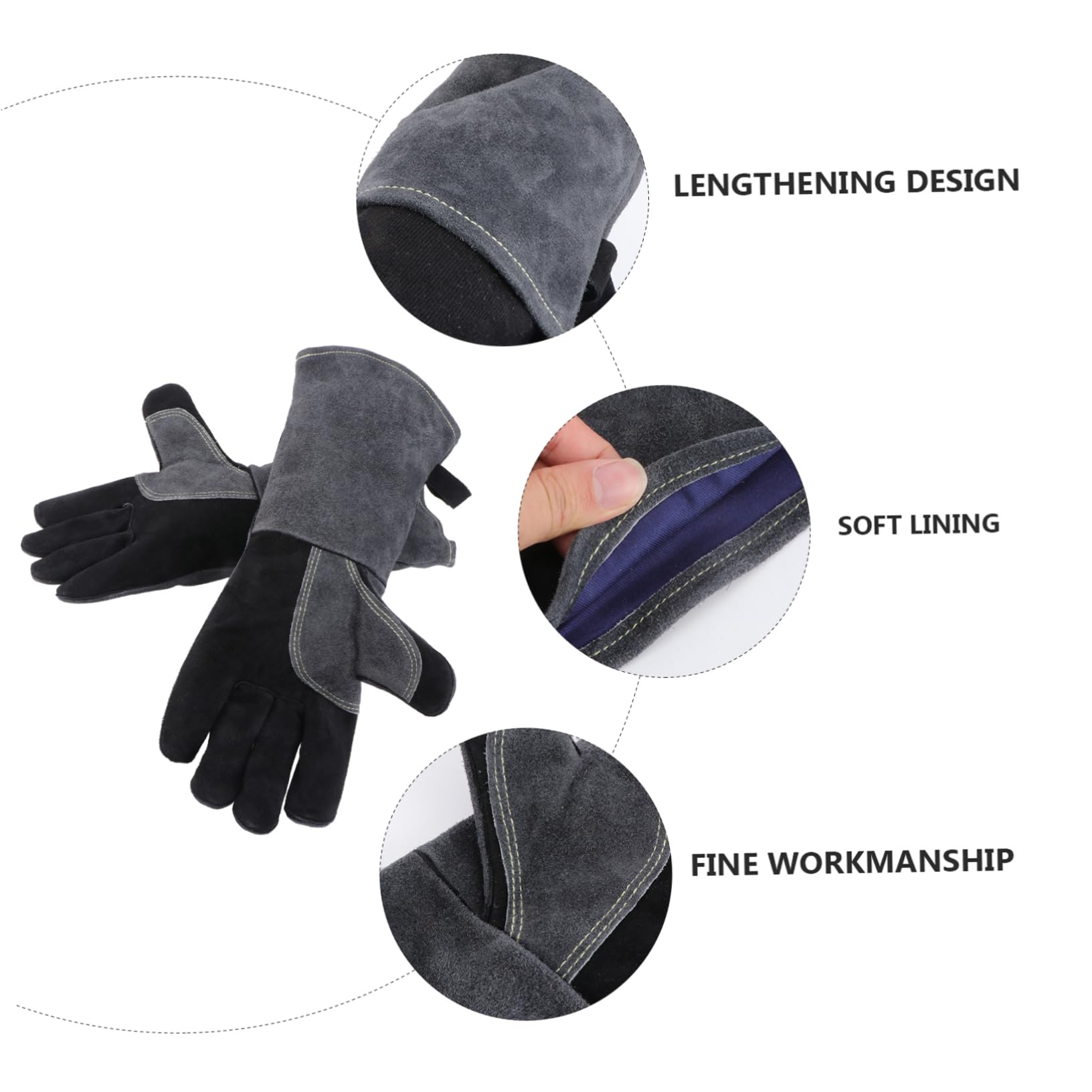 SHINEOFI 1paia Guanti Da Barbecue Resistenti e Pratici Guanti Protettivi Per Industria Design Allungato Per Protezionl Avambraccio Polso Ignifugazione e Resistenza Al Calore Per Barbecue Fo