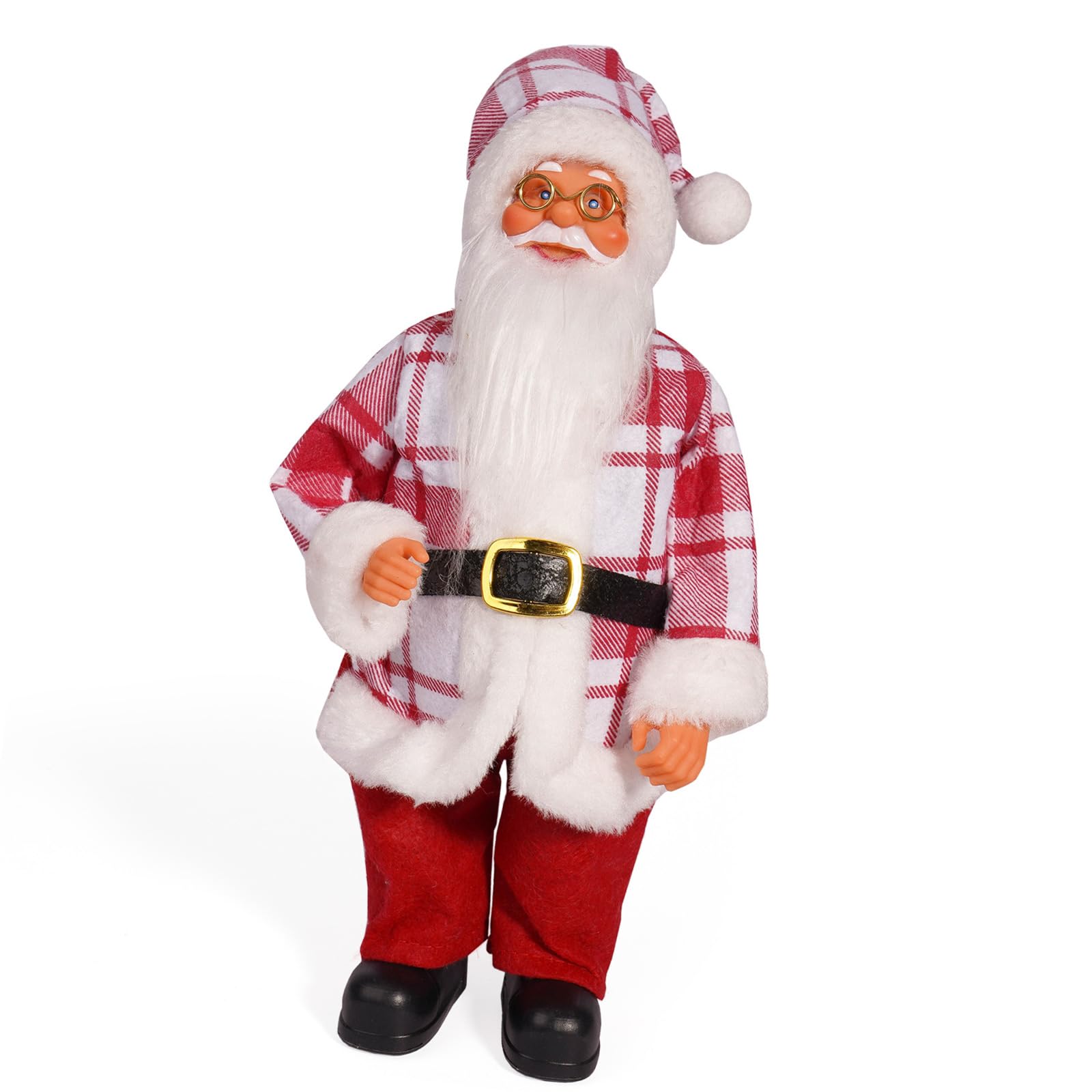carotoe Colorful Santa Ornament 12Inch Festival Christmas Standing Santa Figurine Dolls Ornament Decoration and Gifting Figurine