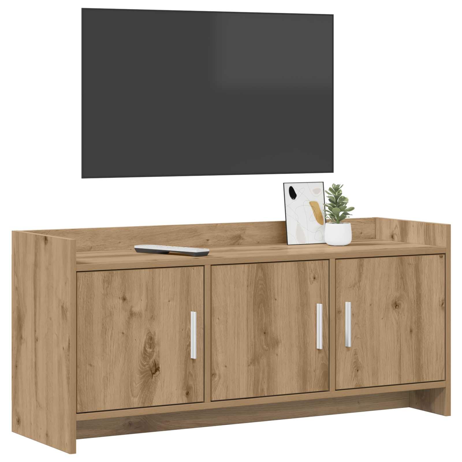 Mobile TV basso in rovere Artisan, 102 x 33 x 47 cm, 3 ante