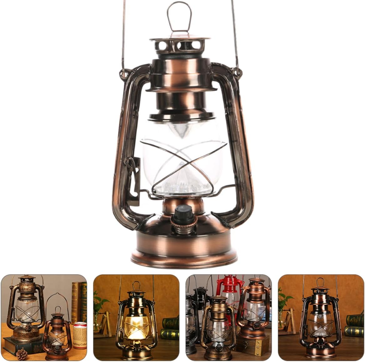 Garneck 1pc Retro Led Kerosene Lamp Rechargeable Outdoor Camping Lantern Vintage-Style Night Light for Home Travel for Camping Hiking and Emergencies Warm Finish