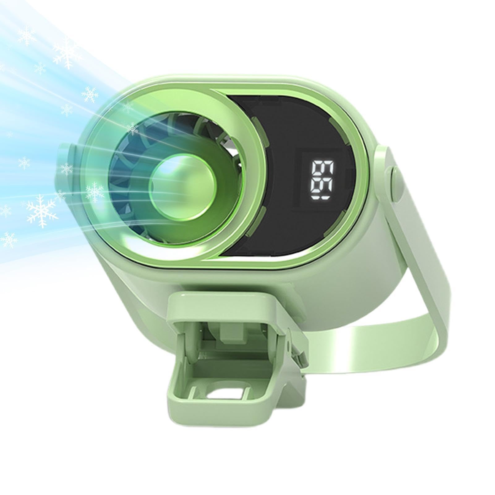 Mini ventilateur rechargeable à clip multi-vitesses avec affichage numérique - Refroidissement puissant pour chambre, bureau, camping, plage, voyage, pique-nique