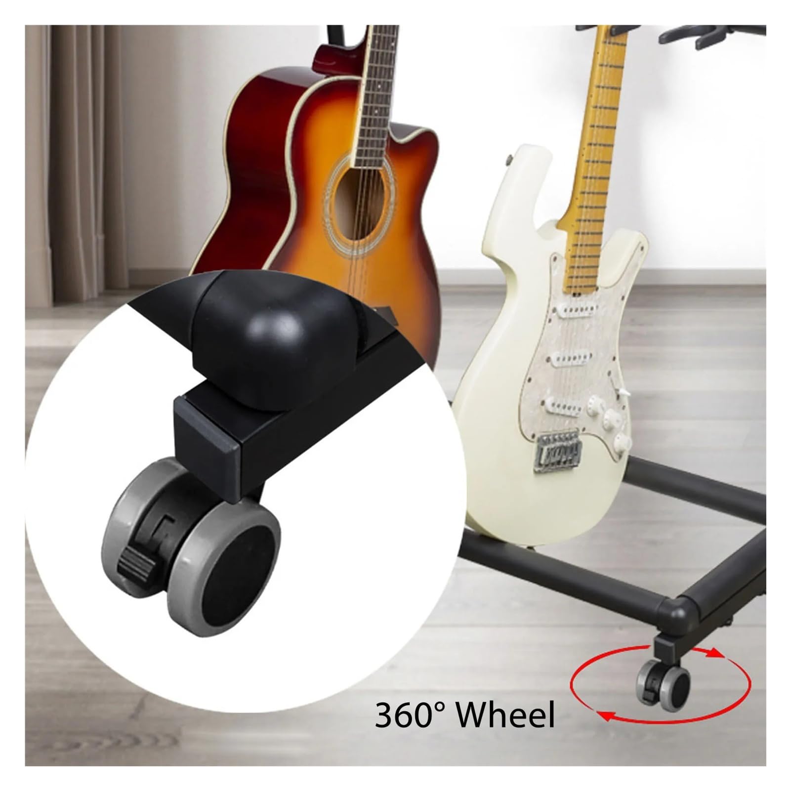 Supporto for chitarra Supporto for esposizione for chitarre multiple in metallo multiplo ed EVA con ruote for negozi di chitarre(S)