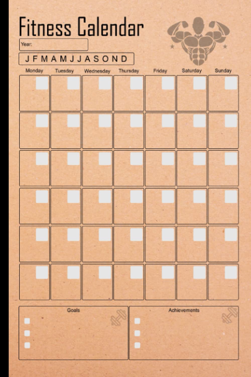 Fitness Calendar: Workout Tracker Journal, Weight loss tracker, Fitness  Planner Calendar, Body Measurement Journal Notebook, Size 6