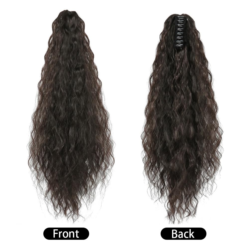 TTPSRY Women’s 50cm Corn Wave Clip-In Ponytail Realistic Synthetic Hair Extensions with Claw Clip, Easy Attach - Image 4