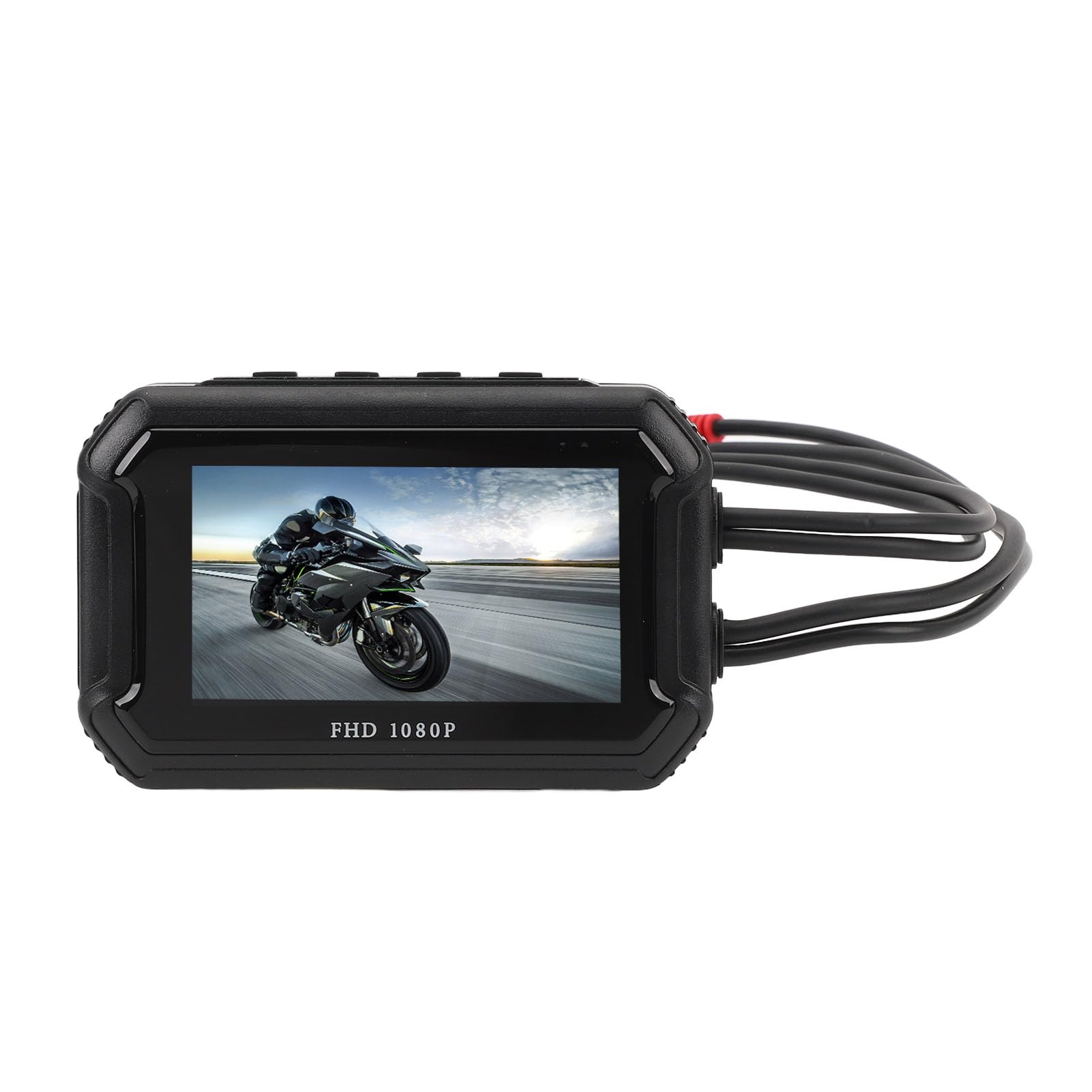 Cámara para Salpicadero de Motocicleta, 1080P, Grabación Dual Delantera y Trasera, Visión Nocturna, Pantalla Táctil IPS de 3 Pulgadas, IP67, Resistente Al Agua, para ATV, UTV,