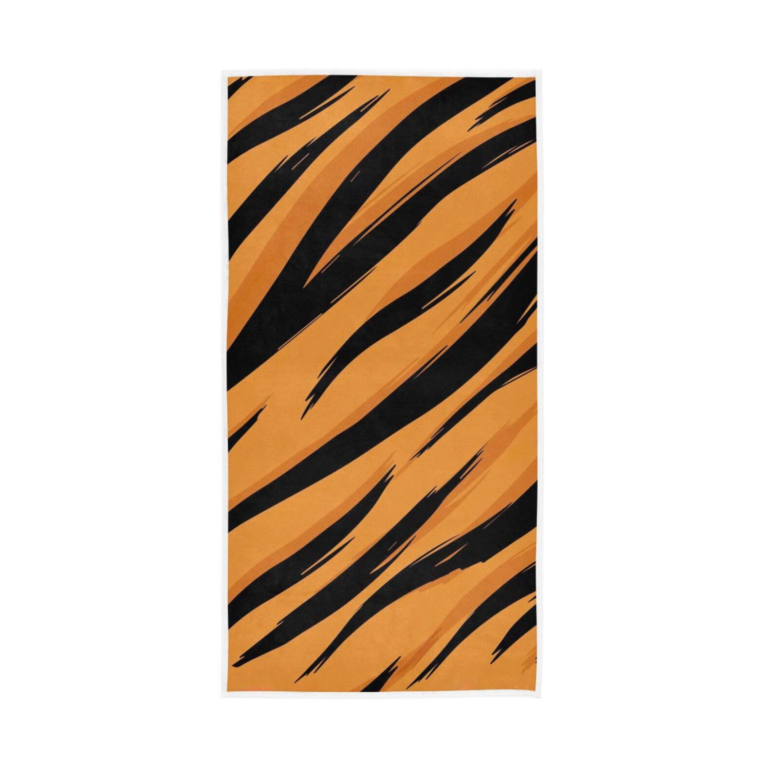 LSRCPD Tigers Skins Pattern Hand Towel, 15 x 30 Inches, Spa Towels for Bathroom Farmhouse Hand Towels