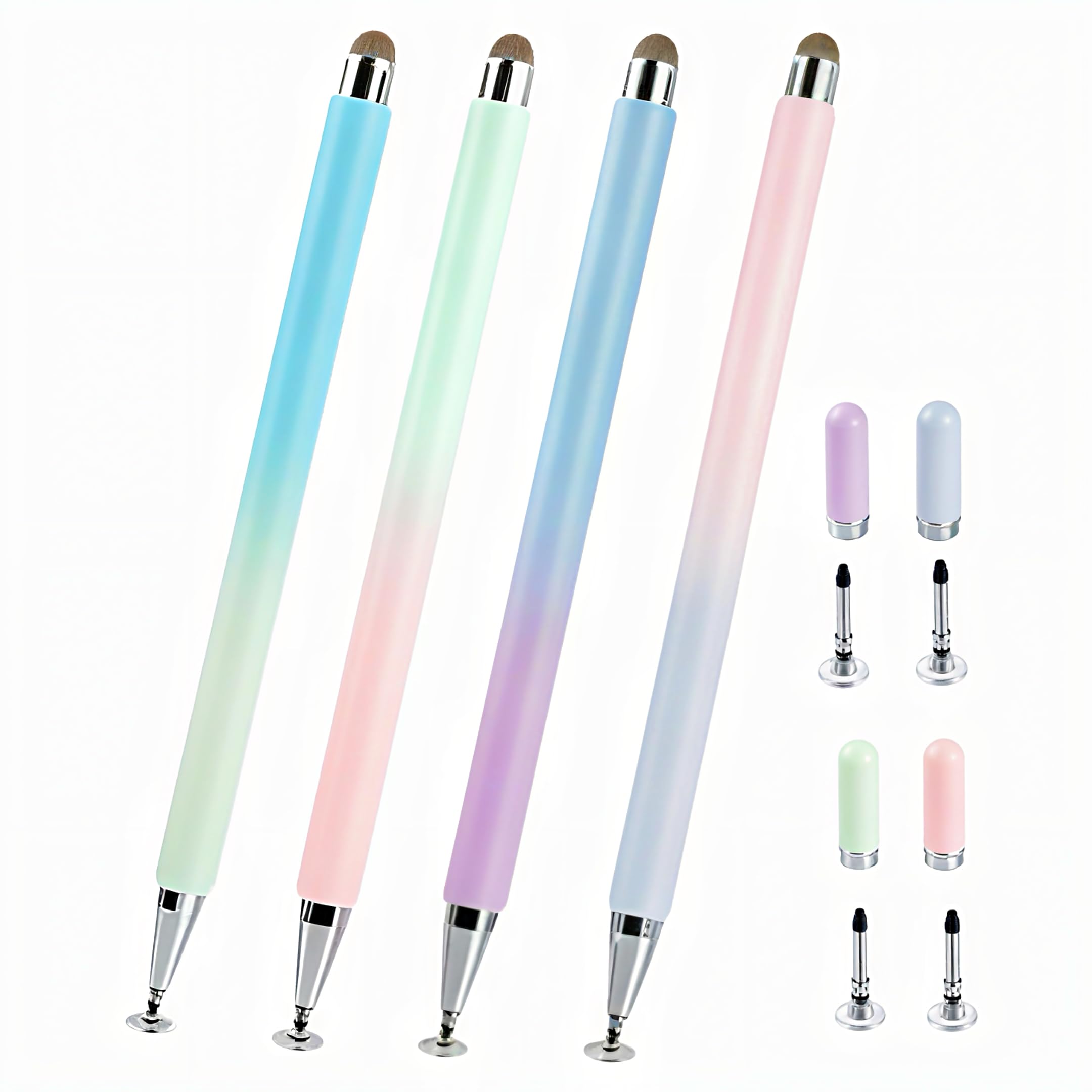 2-in-1 Stylus Pen for AMZ Fire Max 11 Table Fire HD 10/8/7 Touch Screen Pen iPad / Android for Honor Pad/XIAOMI/Redmi PadSE Tab Stylus Pens Pencil (Blue/Purple/Rose/Green)