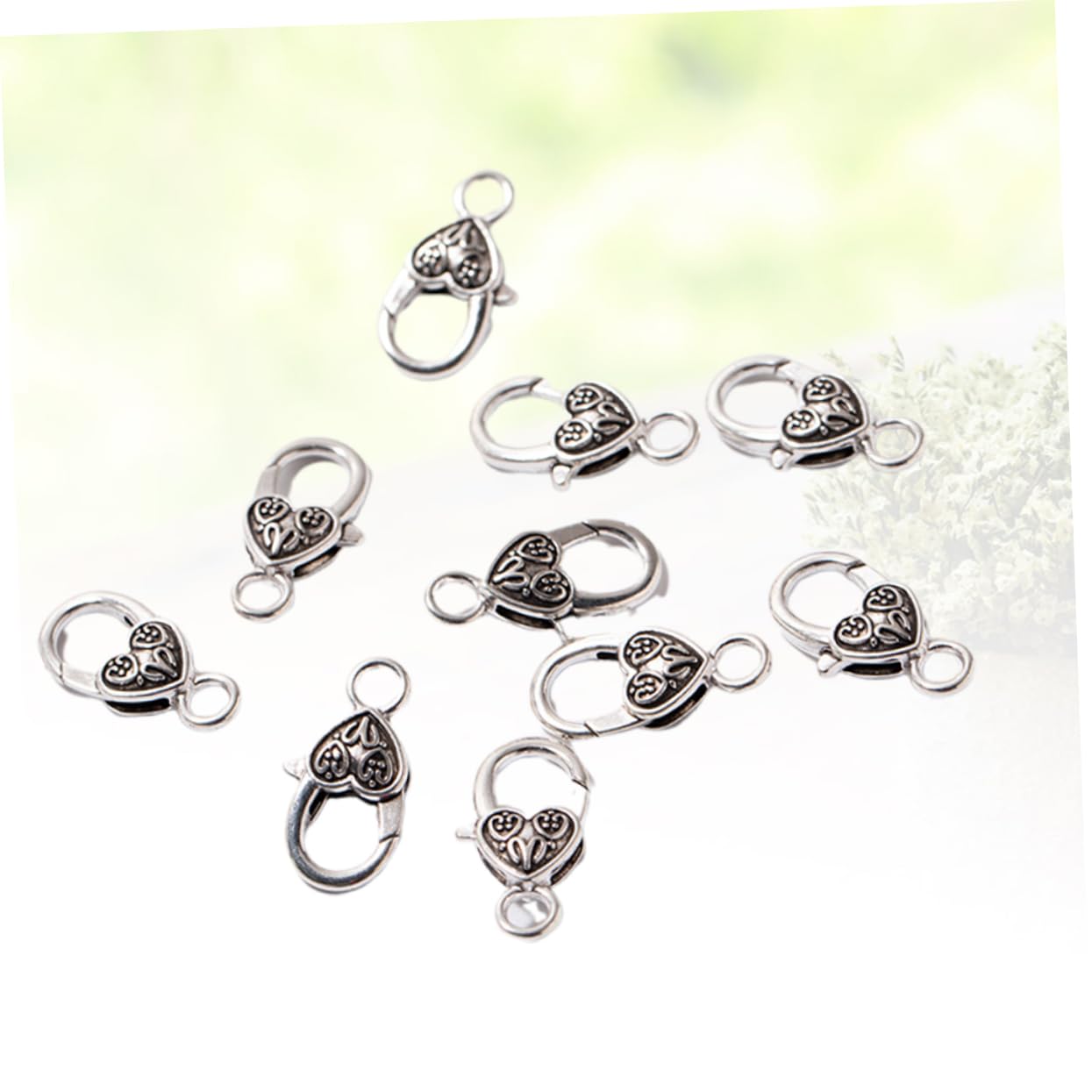 3 Set Di Elementi Essenziali Per La Creazione Di Gioielli Set Di Fermagli A Moschettone in Lega Per Collane E Bracciali Fibbie A Forma Di Cuore 40 Pezzi * 3