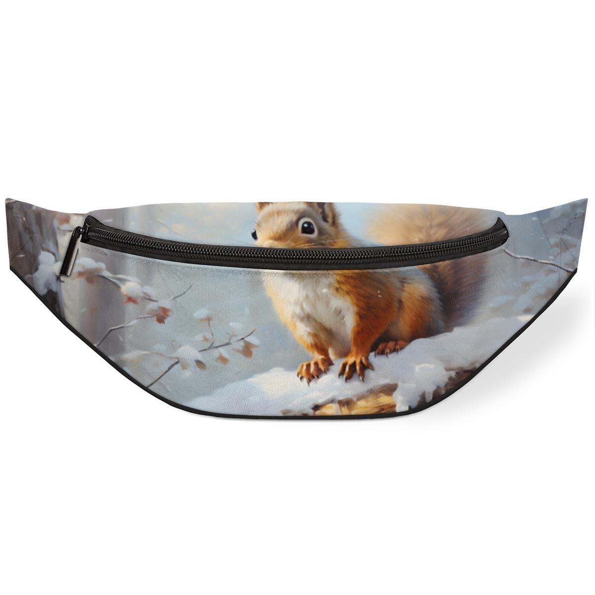 Snow Squirrel Fanny Pack for Women Men Waist Pack Crossbody Bag with Adjustable Belt for Travel Hiking Running Cycling Festivals