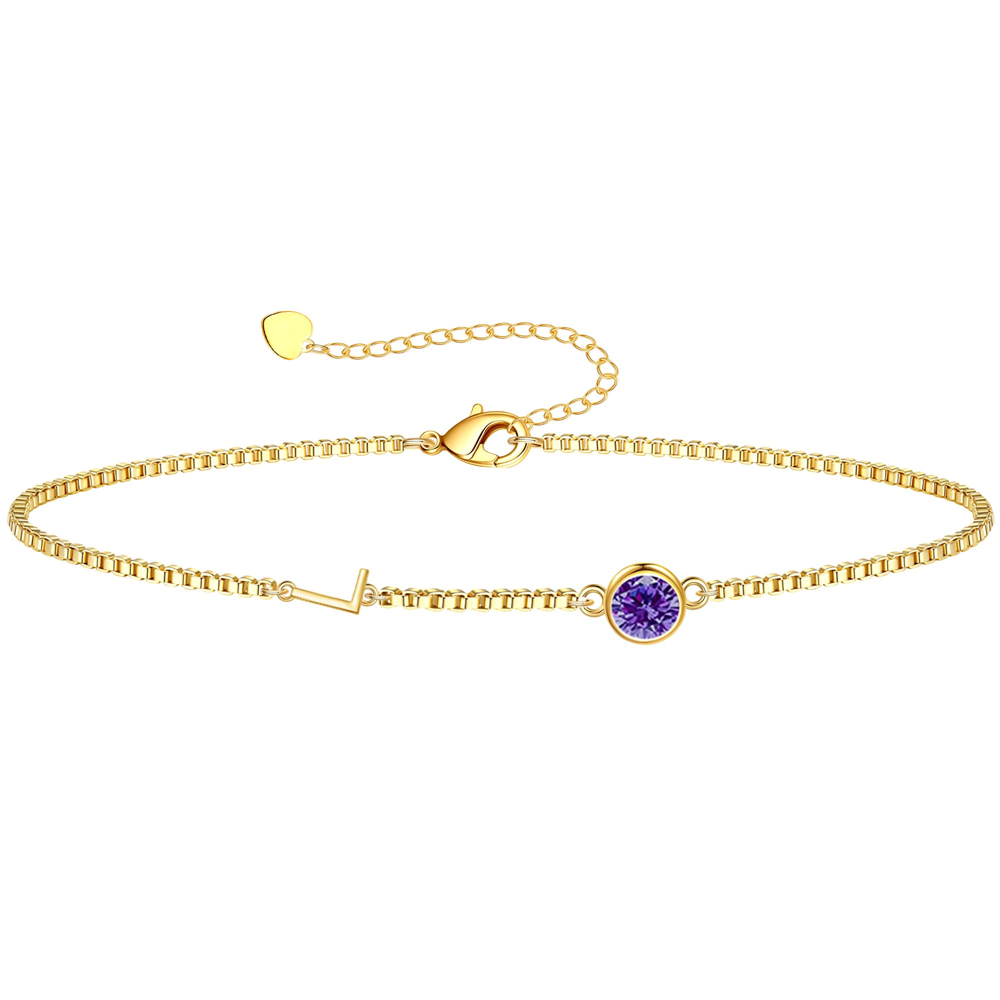 Birthstone Bracelets for Women, Initial Bracelet Teen Stocking Stuffers Birthday Gifts for Teen Girls Initial Bracelet Trendy Letter A-Z Dainty Bracelet 21st 30th Mom Birthday Gift Birthstone Jewelry