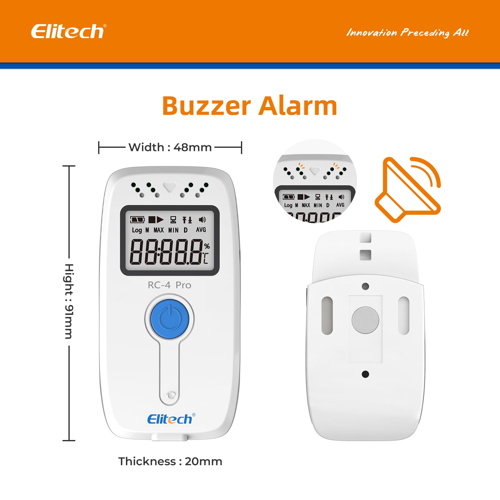 Elitech RC-4 - Grabadora de datos de temperatura con sensor de temperatura externo