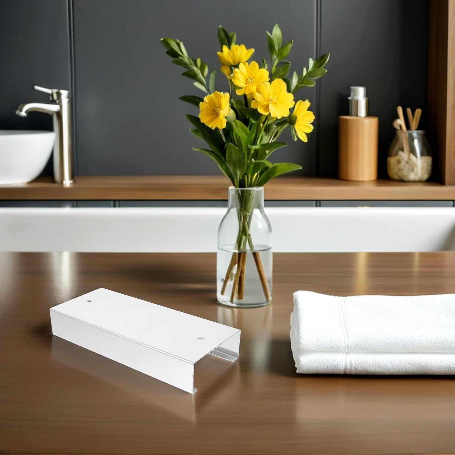 4 estantes de pared para tarros Mason – Estante de cocina de granja para gabinetes debajo del estante de almacenamiento para alimentos y condimentos, accesorio de cocina rústico