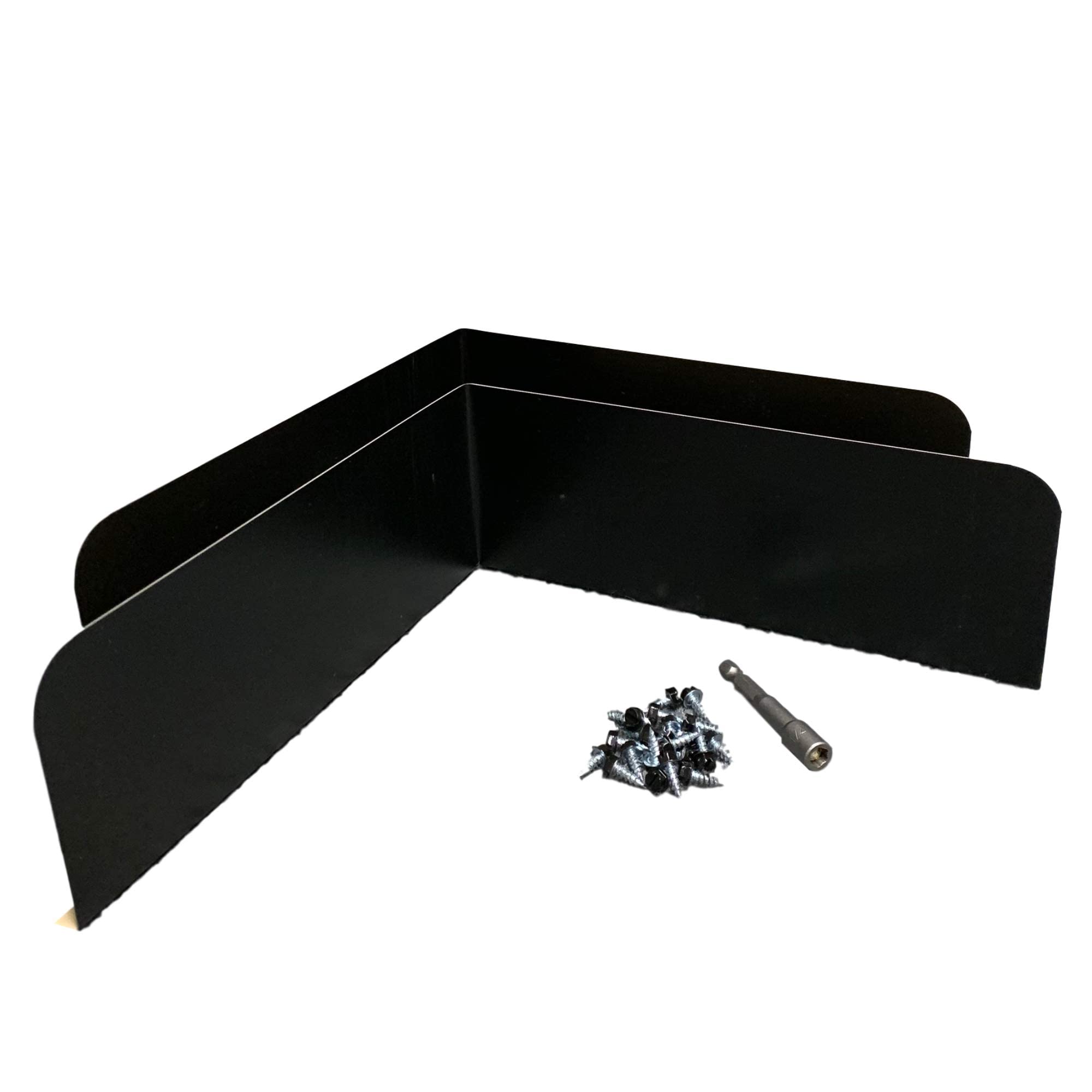 Eagle 1 Rain Gutter Valley Splash Guards, Straight or Bent (2 Per Order) Includes Screws and 1/4" Bit Driver (Classic Bent, Black)