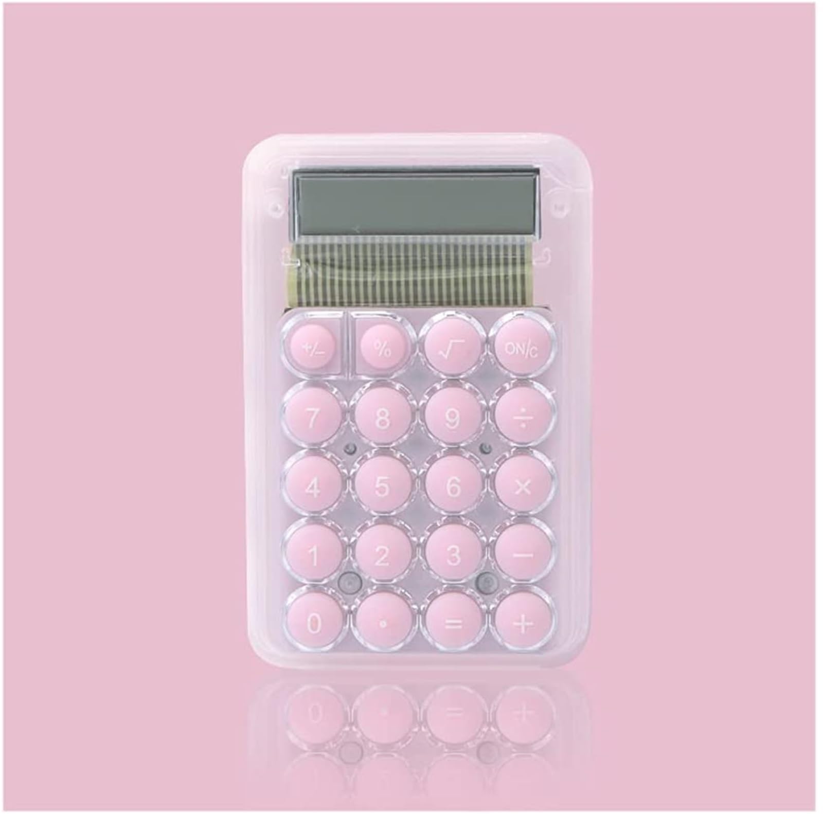 Calcolatrice Calcolatrici Elettroniche Trasparenti Calcolatrice Tascabile con Display LCD da Tavolo for Test degli Studenti Tavolo Ufficio(Pink)