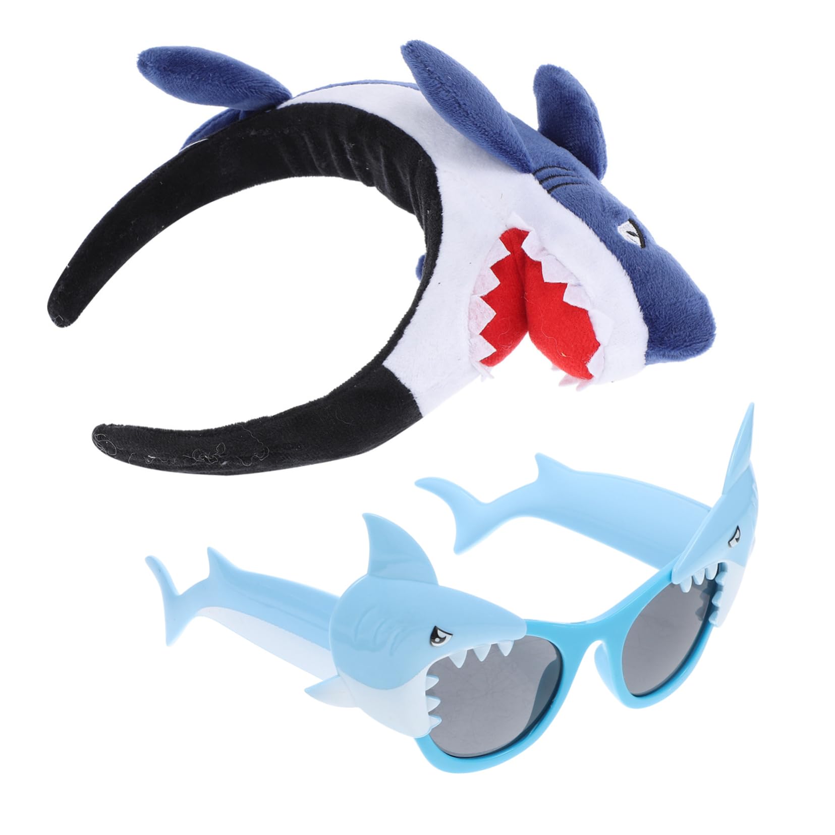 ibasenice 2 Uds Gafas De Diadema De Tiburón Gafas De Tiburón Accesorios De Fotomatón De Tiburón Banda Para La Cabeza Lazos Para El Cabello Diadema De Fiesta De Sol Accesorios De