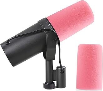 LEFXMOPHY SM7B Windscreen for Shure SM7B SM7dB Vocal Microphone RK345 Replacement Pop filter, Noise-cancellation Windsock Cover Pink Foam Cover