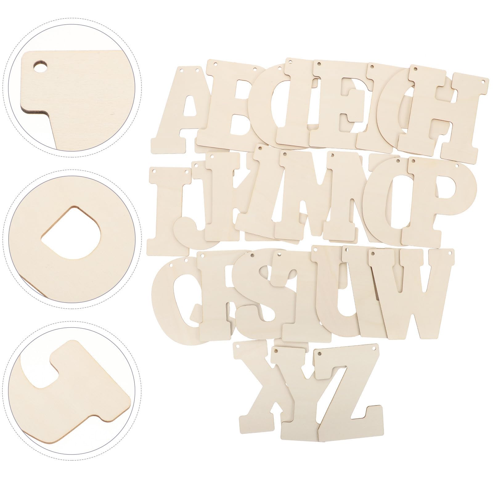 GLEAVI 66 Piezas Letras Decorativas de Madera para Manualidades Letra Beige de Madera para Carteles y Placas para Estudiantes DIY