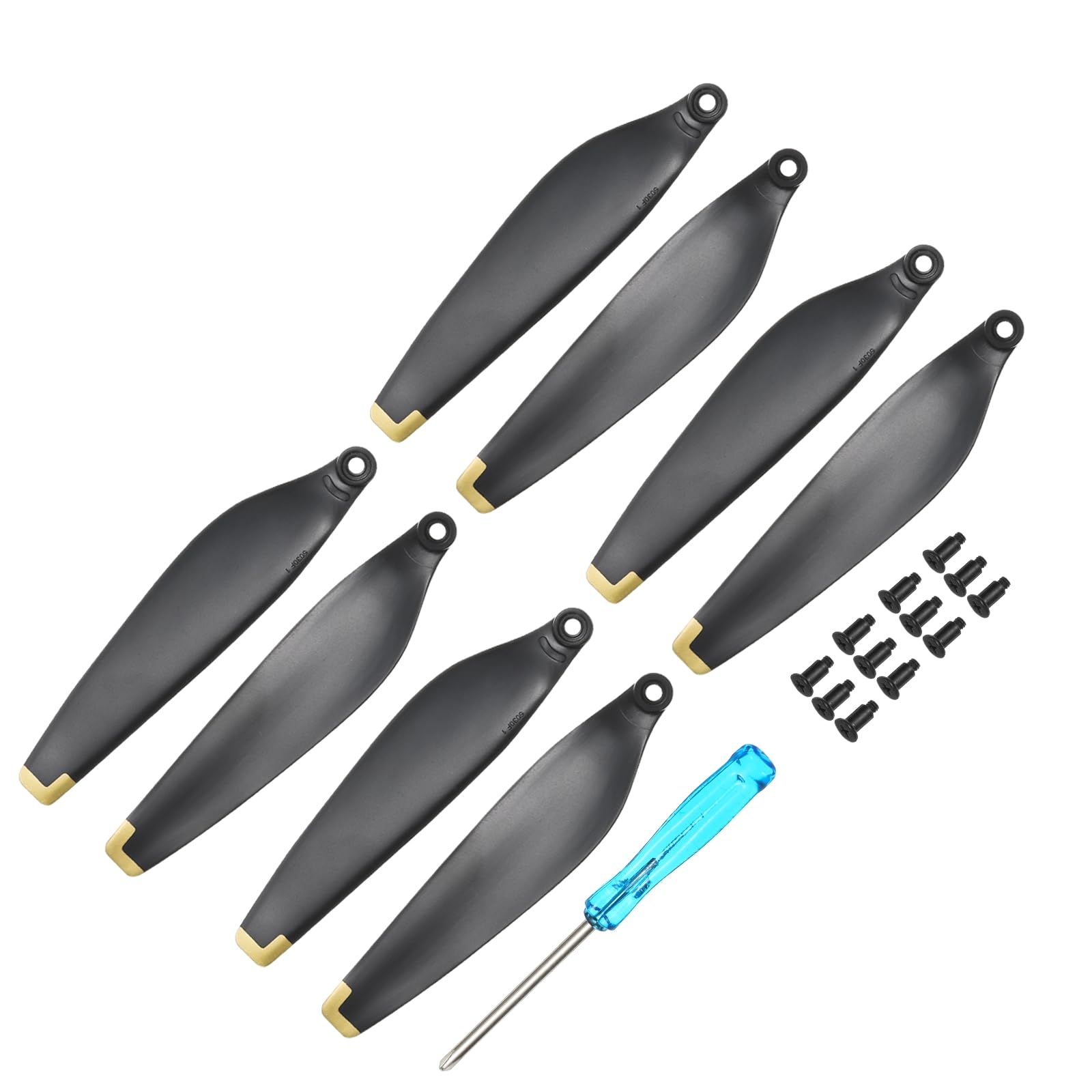 sourcing map8 Pcs Low Noise Propellers 3 Inch Black Drone Blades Golden Edge for DJI Propeller Replacement