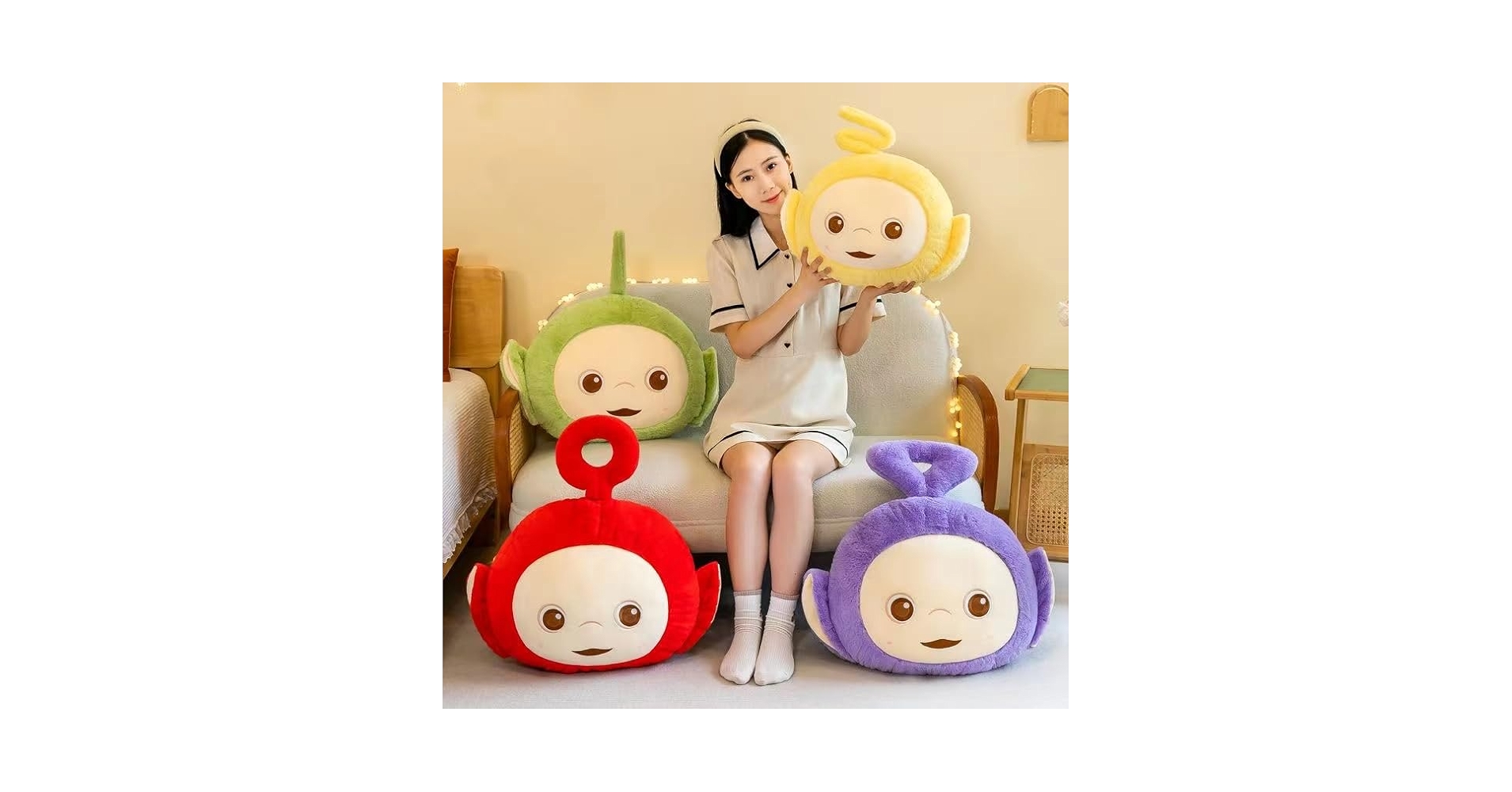 テレタビーズ　ティンキーウィンキー　抱き枕　アームクッション　ピロー　ぬいぐるみ Amazon.co.jp: ティンキーウィンキー テレタビーズ ぬいぐるみ