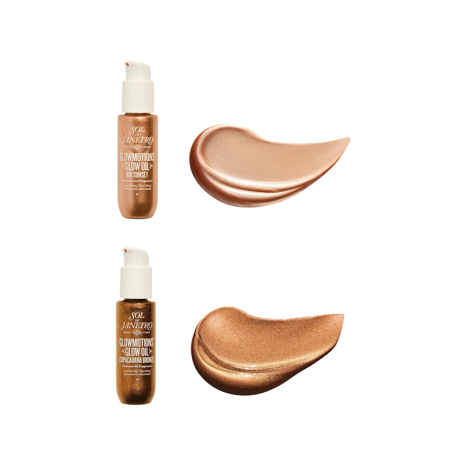 Sol de Janeiro GLOWMOTIONS Duo Set, olio per il corpo con lucentezza, due finiture, fragranza Cheirosa 62™, formula nutriente, formato da viaggio