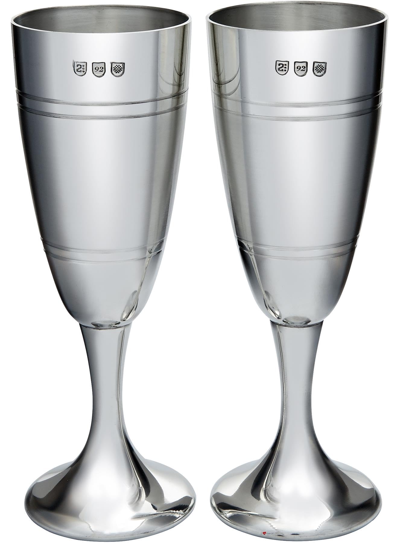 Flûtes à champagne mariage I LUV LTD antidérapantes avec leur boîte en soie