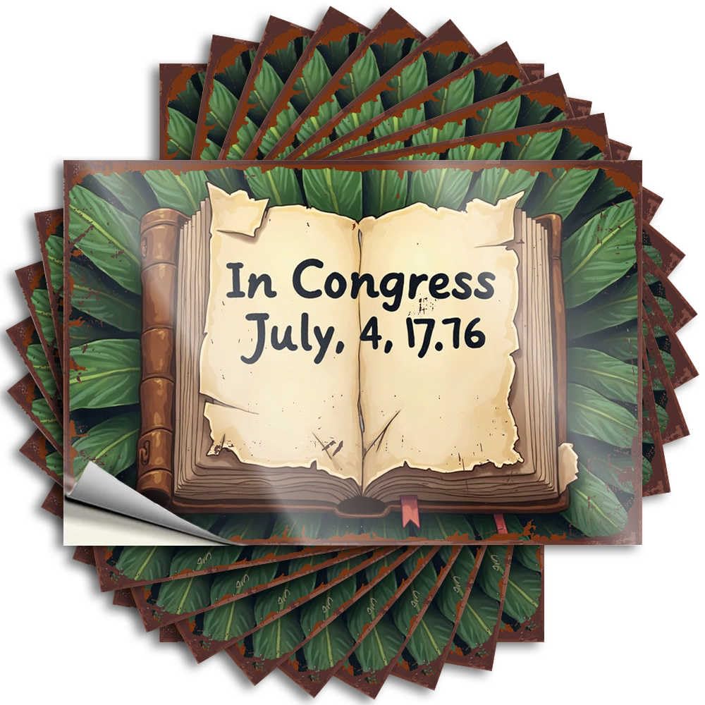 Stuff for Men Water Sticker | Declaration of Independence: July 4, 1776 Sweet Durable Vinyl Sticker Easy Apply for Microfiber(6X9CM)